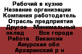 Рабочий в кузню › Название организации ­ Компания-работодатель › Отрасль предприятия ­ Другое › Минимальный оклад ­ 1 - Все города Работа » Вакансии   . Амурская обл.,Архаринский р-н